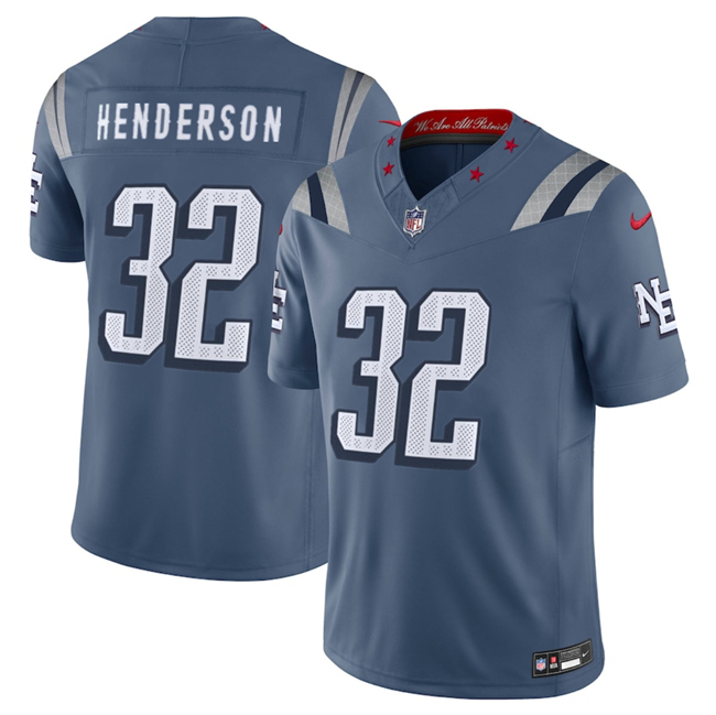 Men's New England Patriots #32 TreVeyon Henderson 2025 F.U.S.E. “Rivalries” Vapor Limited Stitched Football Jersey